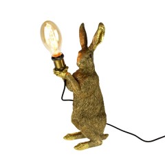 TABLE LAMP STANDING RABBIT GOLD - TABLE LAMPS